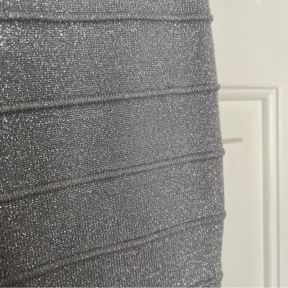Charlotte Russe Silver Glitter Bodycon Sweater Skirt - Picture 3 of 4